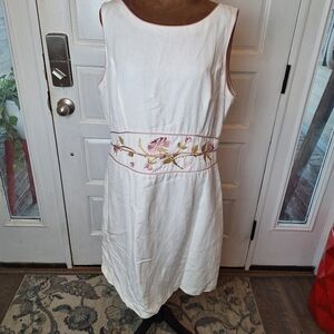 Jessica Howard Sleeveless Fully Lined Linen Blend Dress,  Size 14